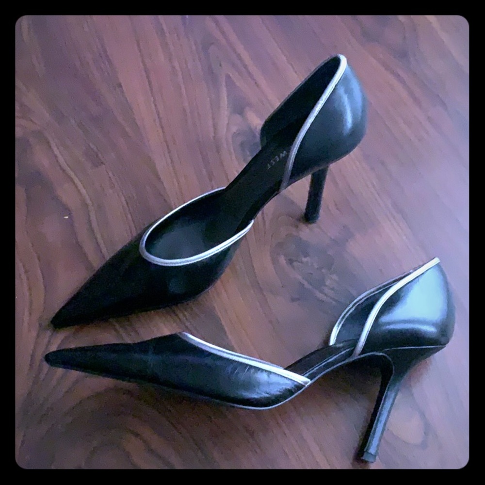 Black/gray heels